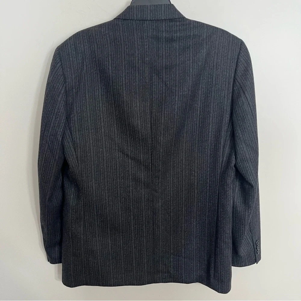 Men’s Vistula Made In Poland Pure Wool Blazer Suit Jacket 42 Regular Gray Stripe
